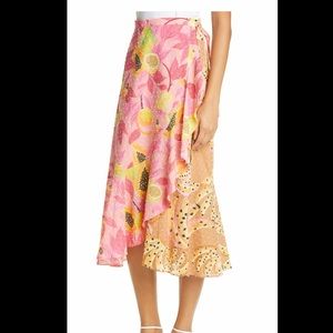 Farm rio duo wrap midi skirt NWT